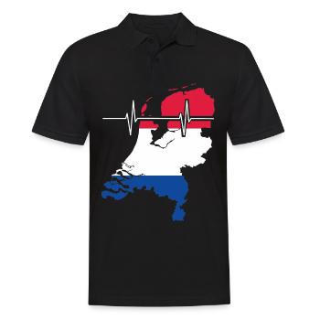 Pays-Bas Herzschlag Flagge Vintage Pays-Bas - Polo Homme - noir - Devant - Kai (181cm)