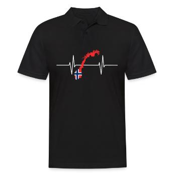 Norvège Herzschlag Flagge Vintage Norvège - Polo Homme - noir - Devant - Kai (181cm)