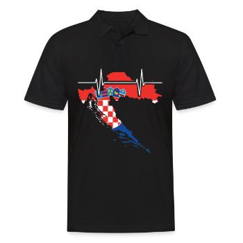 Croatie Herzschlag Flagge Vintage Croatie - Polo Homme - noir - Devant - Kai (181cm)
