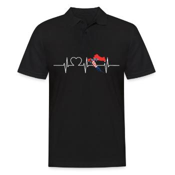 Croatie Herzschlag Flagge Vintage Croatie - Polo Homme - noir - Devant - Kai (181cm)