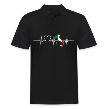 Italie Herzschlag Flagge Vintage Italie - Polo Homme - noir - Devant - Kai (181cm)