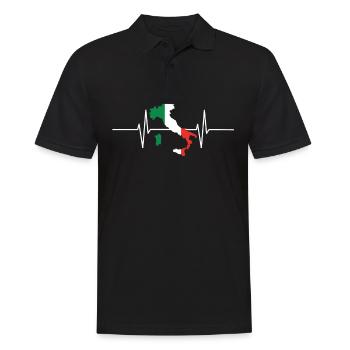 Italie Herzschlag Flagge Vintage Italie - Polo Homme - noir - Devant - Kai (181cm)