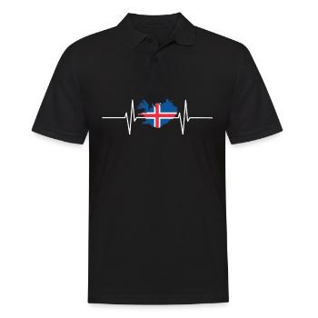 Island Herzschlag Flagge Vintage Island - Polo Homme - noir - Devant - Kai (181cm)