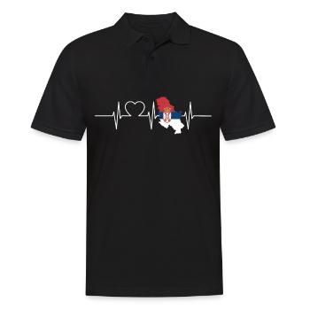 Serbie Battements de cœur Drapeau Serbie Vintage - Polo Homme - noir - Devant - Kai (181cm)
