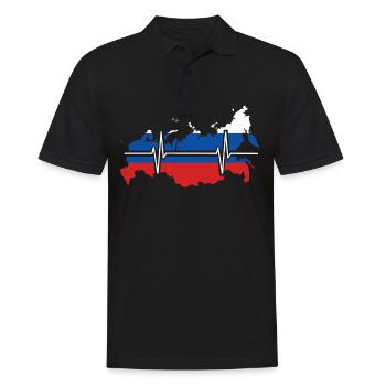 Russie Battements de cœur Drapeau Russie - Polo Homme - noir - Devant - Kai (181cm)