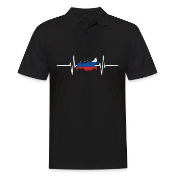 Russie Battements de cœur Drapeau Russie - Polo Homme - noir - Devant - Kai (181cm)