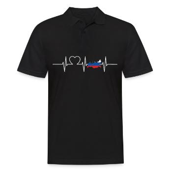 Russie Battements de cœur Drapeau Russie - Polo Homme - noir - Devant - Kai (181cm)