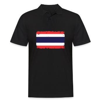 Thaïlande Heartbeat Flag Vintage Thaïlande - Polo Homme - noir - Devant - Kai (181cm)