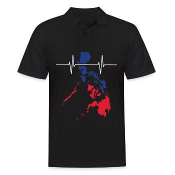 Philippines Heartbeat Flag Vintage Philippines - Men's Polo Shirt - black - Front - Kai (181cm)