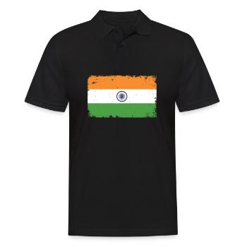 Inde Heartbeat Flag Vintage Inde - Polo Homme - noir - Devant - Kai (181cm)