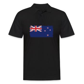 New Zealand Heartbeat Flag Vintage New Zealand - Polo Homme - noir - Devant - Kai (181cm)