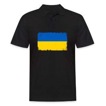 Ukraine Heartbeat Flag Vintage Ukraine - Polo Homme - noir - Devant - Kai (181cm)
