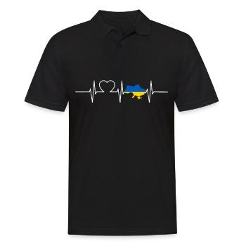 Ukraine Heartbeat Flag Vintage Ukraine - Polo Homme - noir - Devant - Kai (181cm)