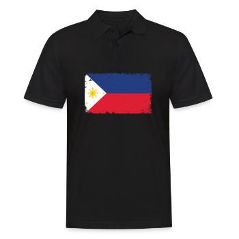 Philippines Heartbeat Flag Vintage Philippines - Men's Polo Shirt - black - Front - Kai (181cm)