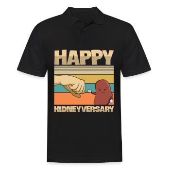 Happy Kidney-versary Pun for an Organ Donor - Männer Poloshirt - Schwarz - Vorne - Kai (181cm)