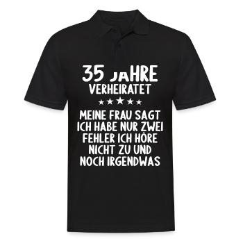 35 Jahre verheiratet lustig 35. Hochzeitstag - Männer Poloshirt - Schwarz - Vorne - Kai (181cm)