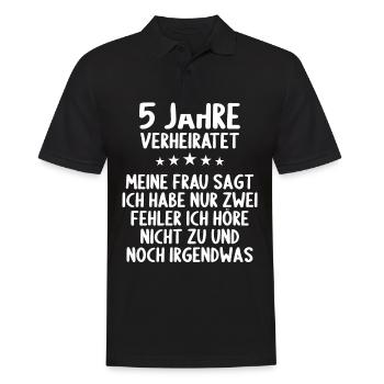 5 Jahre verheiratet lustig 5. Hochzeitstag - Männer Poloshirt - Schwarz - Vorne - Kai (181cm)