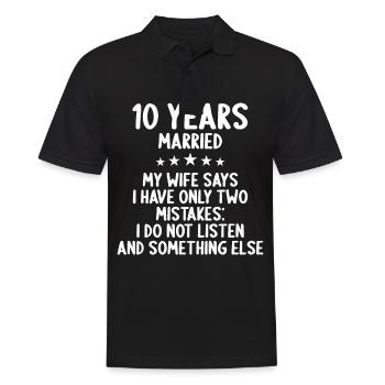 10 ans marié drôle 10ème anniversaire de mariage - Polo Homme - noir - Devant - Kai (181cm)