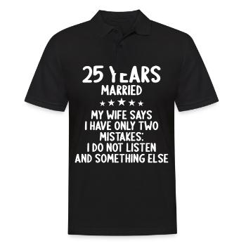 25 ans marié drôle 25ème anniversaire de mariage - Polo Homme - noir - Devant - Kai (181cm)