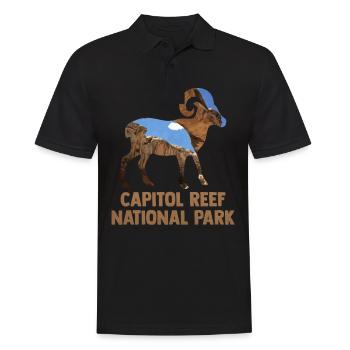 USA Amerika Nationalpark - Männer Poloshirt - Schwarz - Vorne - Kai (181cm)