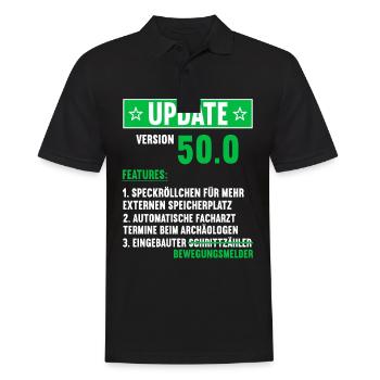 50 Jahre alt 50 Jähriger Update Version 50.0 50. - Männer Poloshirt - Schwarz - Vorne - Kai (181cm)