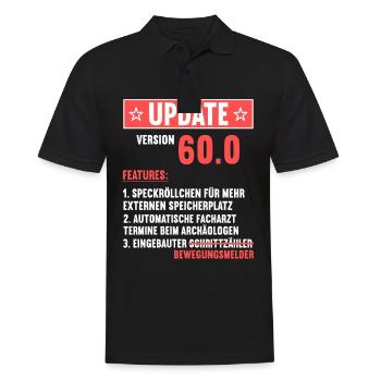 60 Jahre alt 60 Jähriger Update Version 60.0 60. - Männer Poloshirt - Schwarz - Vorne - Kai (181cm)