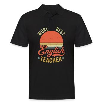Englischlehrer Weltbester Englischlehrer - Männer Poloshirt - Schwarz - Vorne - Kai (181cm)