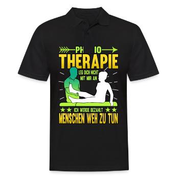 Physiotherapy don't mess with me I will - Men's Polo Shirt - black - Front - Kai (181cm)