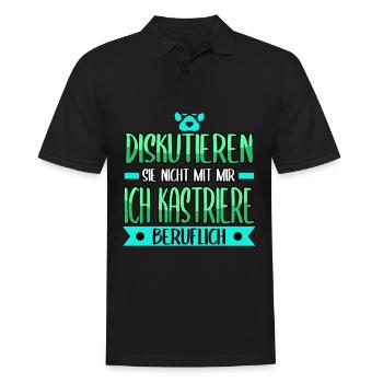 Diskutieren sie nicht mit mir ich kastriere - Männer Poloshirt - Schwarz - Vorne - Kai (181cm)