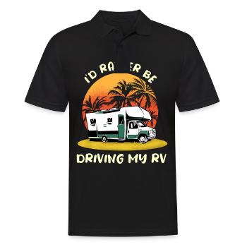 Wohnwagen Wohnmobil Caravan Camper - Männer Poloshirt - Schwarz - Vorne - Kai (181cm)