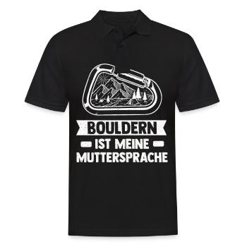 Bouldern - Männer Poloshirt - Schwarz - Vorne - Kai (181cm)