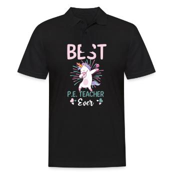 PE Teacher Best PE Teacher Ever - Men's Polo Shirt - black - Front - Kai (181cm)