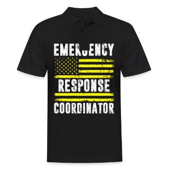 Notruf Disponent 112 Krankenwagen Feuerwehr - Männer Poloshirt - Schwarz - Vorne - Kai (181cm)