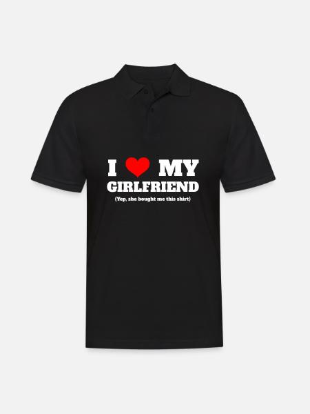 I Love My Girlfriend - Männer Poloshirt - Schwarz