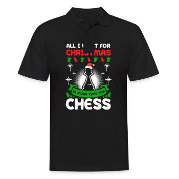 Chess Christmas More Time For Chess - Men's Polo Shirt - black - Front - Kai (181cm)