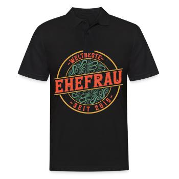 Beste Ehefrau seit 2015 6. Hochzeitstag - Männer Poloshirt - Schwarz - Vorne - Kai (181cm)