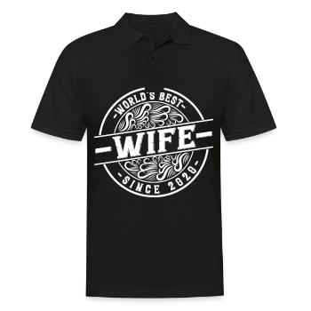 Meilleure épouse depuis 2020 1er anniversaire de mariage - Polo Homme - noir - Devant - Kai (181cm)