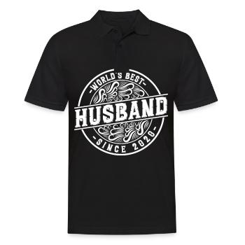 Meilleur mari depuis 2020 1er anniversaire de mariage - Polo Homme - noir - Devant - Kai (181cm)