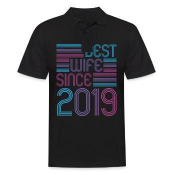 Meilleure épouse depuis le 2e anniversaire de mariage en 2019 - Polo Homme - noir - Devant - Kai (181cm)