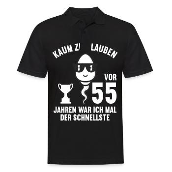 55 Jahre vor 55 Jahren schnellste 55. Geburtstag - Männer Poloshirt - Schwarz - Vorne - Kai (181cm)