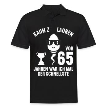 65 Jahre vor 65 Jahren schnellste 65. Geburtstag - Männer Poloshirt - Schwarz - Vorne - Kai (181cm)