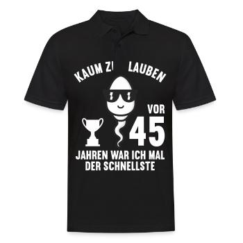 45 Jahre vor 45 Jahren schnellste 45. Geburtstag - Männer Poloshirt - Schwarz - Vorne - Kai (181cm)