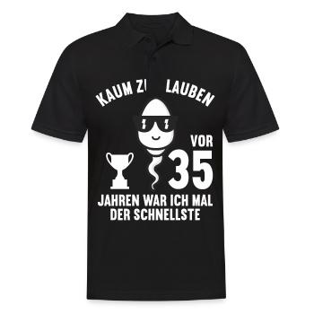 35 Jahre vor 35 Jahren schnellste 35. Geburtstag - Männer Poloshirt - Schwarz - Vorne - Kai (181cm)