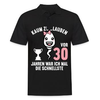 30 Jahre vor 30 Jahren schnellste 30. Geburtstag - Männer Poloshirt - Schwarz - Vorne - Kai (181cm)