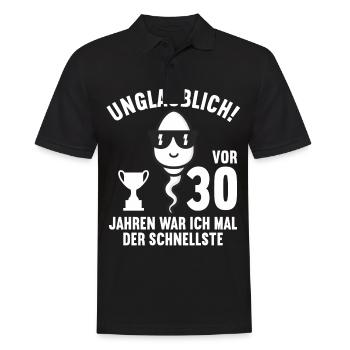 30 Jahre vor 30 Jahren schnellste 30. Geburtstag - Männer Poloshirt - Schwarz - Vorne - Kai (181cm)