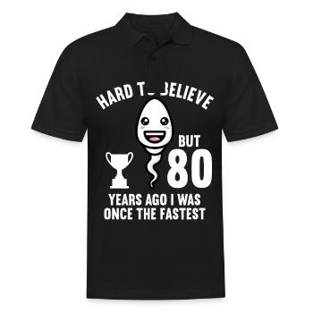 80 Jahre vor 80 Jahren schnellste 80. Geburtstag - Männer Poloshirt - Schwarz - Vorne - Kai (181cm)