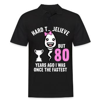 80 Jahre vor 80 Jahren schnellste 80. Geburtstag - Männer Poloshirt - Schwarz - Vorne - Kai (181cm)