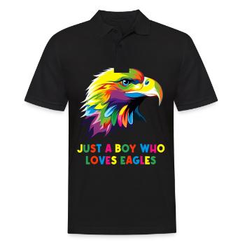just a boy who loves eagles bird eagle - Men's Polo Shirt - black - Front - Kai (181cm)