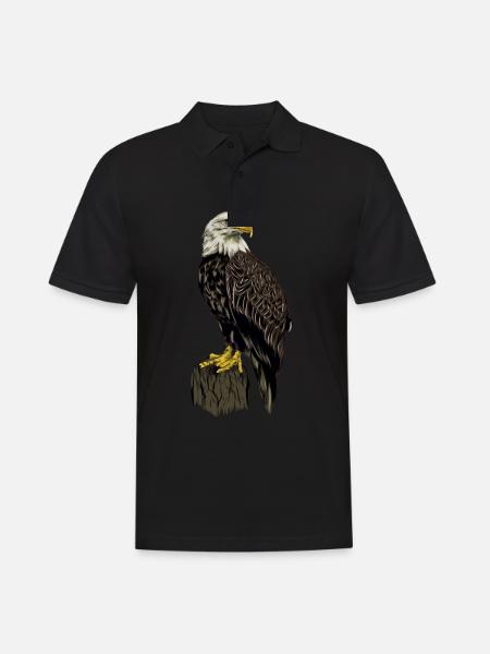 just a girl who loves eagles Vogel Adler - Männer Poloshirt - Schwarz