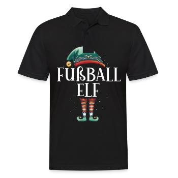 Weihnachten Partnerkostüm Fußball Elf Elfe Elfen - Männer Poloshirt - Schwarz - Vorne - Kai (181cm)